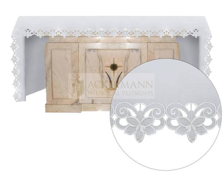 BLESSUME Nappe rectangulaire pour autel d'église, communion, taille unique, 198 x 140 cm (blanc 2