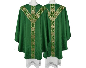 Semi-Gothic chasuble with stole available in all liturgical colors