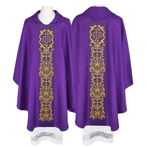 Gothic chasuble vestment with stole available in all liturgical colors
