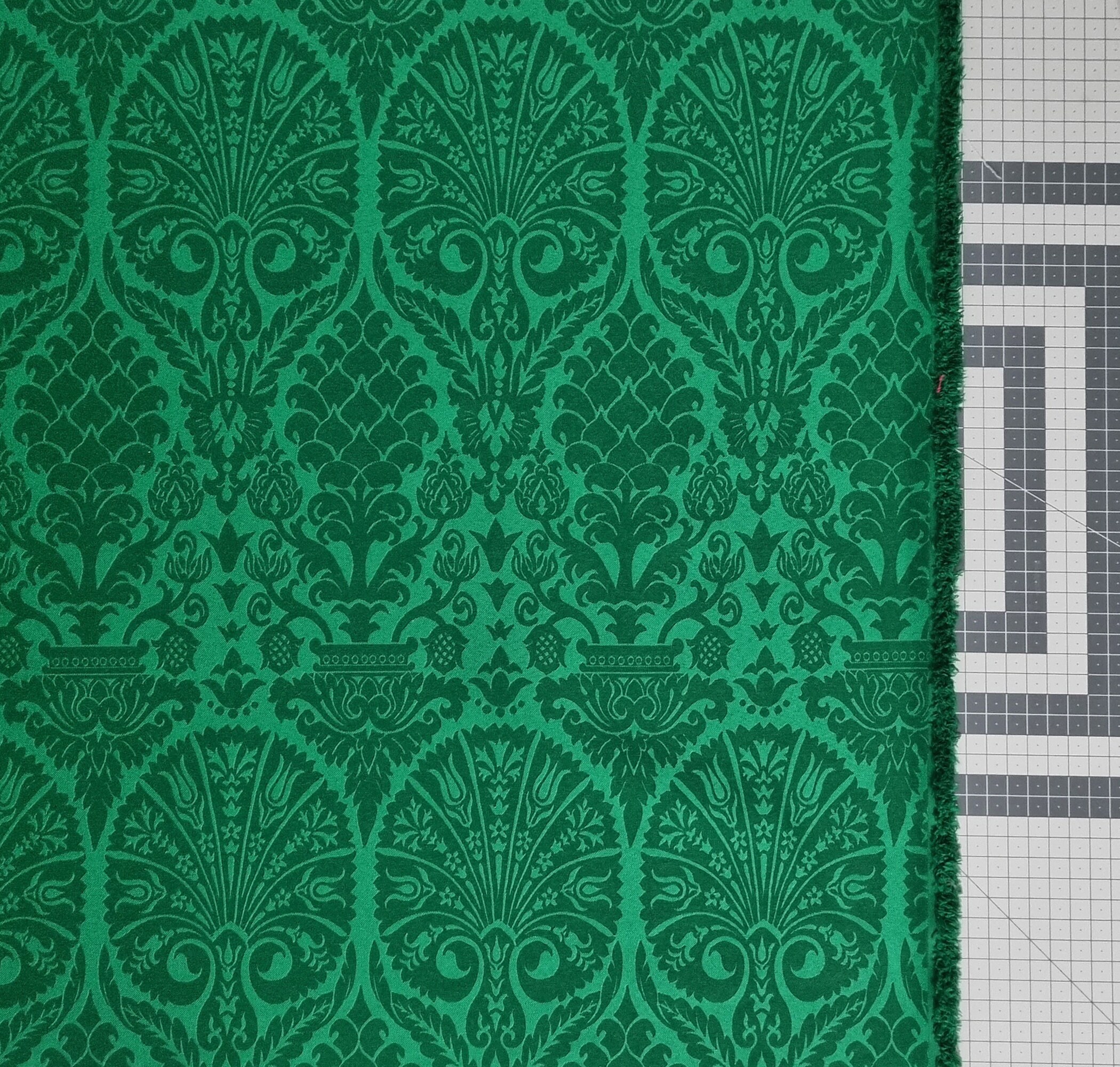 Tessuto damascato verde Italia