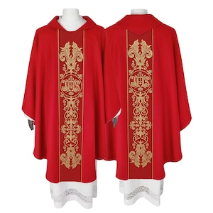Gothic chasuble vestment with stole available in all liturgical colors