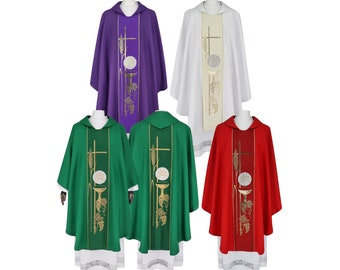 Set of 4 Gothic chasubles with stoles