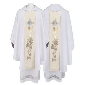 Gothic chasuble vestment with stole available in all liturgical colors