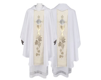 Gothic chasuble vestment with stole available in all liturgical colors