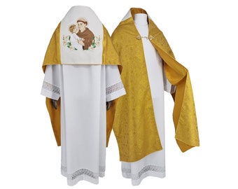 Humeral veil with embroidered Saint Anthony of Padua