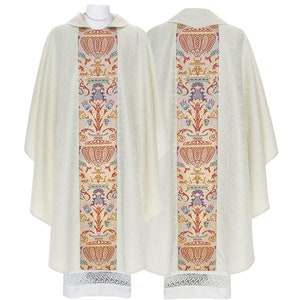 Gothic chasuble vestment with stole available in all liturgical colors