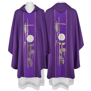 Gothic chasuble vestment with stole available in all liturgical colors