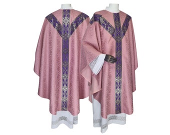 Casulla semigótica con estola disponible en todos los colores litúrgicos