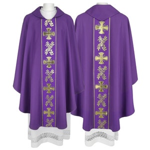 Gothic chasuble vestment with stole available in all liturgical colors
