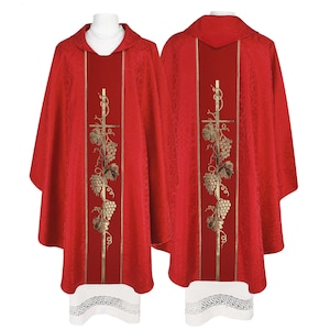 Gothic chasuble vestment with stole available in all liturgical colors