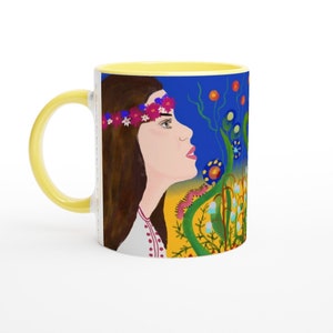 Ukrainian mug, ceramic mug, no war mug, Ukrainian flag mug, Ukrainian design on mug