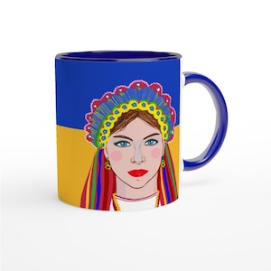 Ceramic mug, Stop the war in Ukraine mug, Ukrainian design, ceramic mug, Ukraine flag mug, Ukrainian art