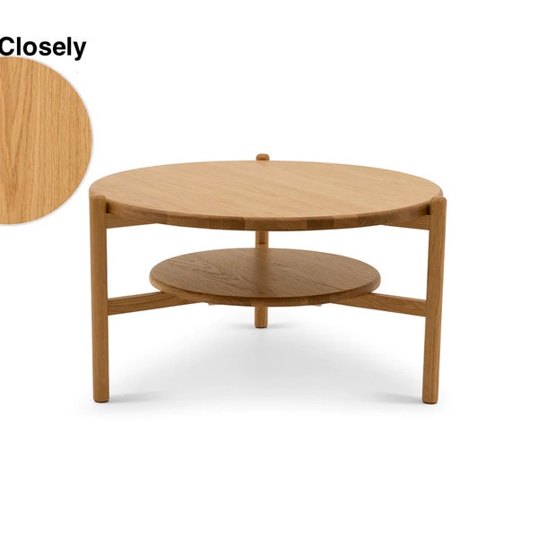 Nordic Oak Oval Coffee Table, Modern Coffee Table, Unique Coffee Table, Coffee Table for Living Room, Scandinavian Style Table, Easy Install