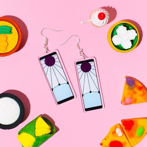 BUNNYBOOP Hanafuda earrings, cute acrylic earrings, aesthetic jewelry, unique handmade earrings, kawaii anime earrings, funky and funny