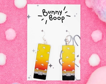 Handcrafted Hanafuda Acrylic Earrings – Anime Fan Gift