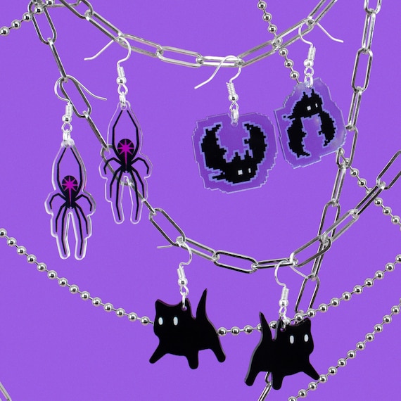 Goth acrylic earrings set of 3 witchy earrings by BUNNYBOOP