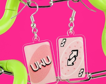Funky uWu Acrylic Earrings: Kawaii Anime Gift by BUNNYBOOP