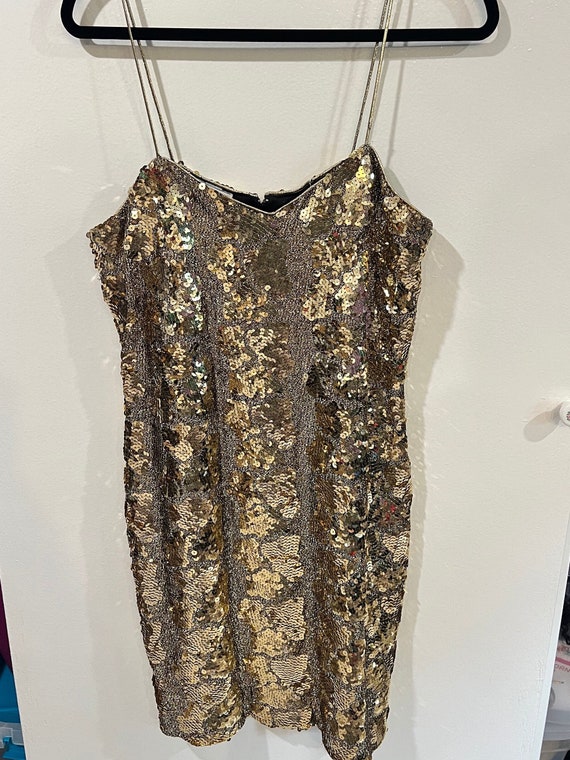 VTG Gold Sequin Tinsel Dress
