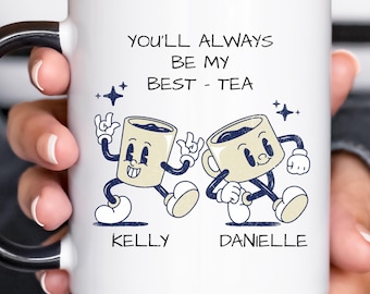 Long Distance Best Friend Gift, Custom Bestie Coffee Mug, Personalized BFF Gift, Friend Birthday Gift, Moving Away Present Ceramic Tea Mug