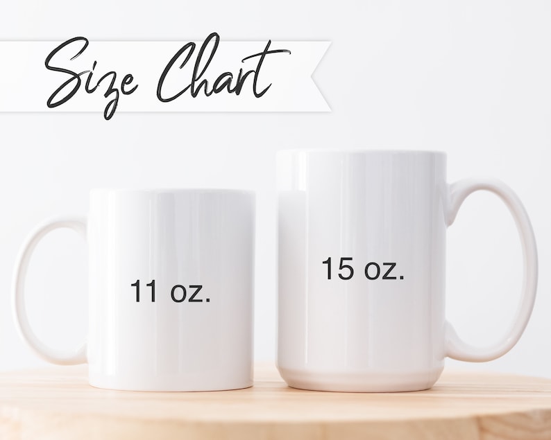 May include: Two white ceramic mugs, one 11 oz and one 15 oz.