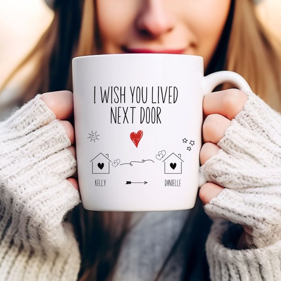 Best Friend Gift, Custom Bestie Coffee Mug, Unique Cute Personalized BFF Gift, Long Distance Friendship, Moving Away Present Ceramic Tea Mug