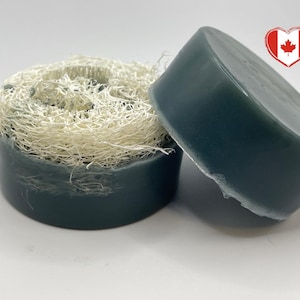 Serbian (Cambrian) Blue Clay Soap Bar with Loofah Sponge
