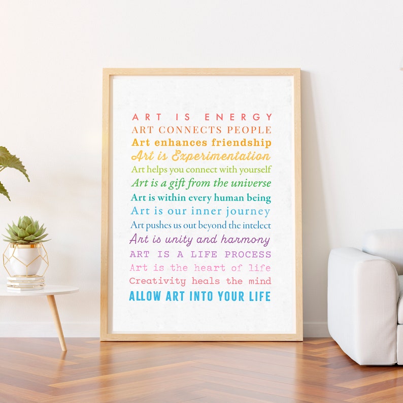 Manifest Wandkunst, Mindfulness Geschenk, abstrakte Wandkunst, Wohnkultur, druckbare Kunst, Affirmationen, Affirmation Poster, digitaler Download, Bild 1