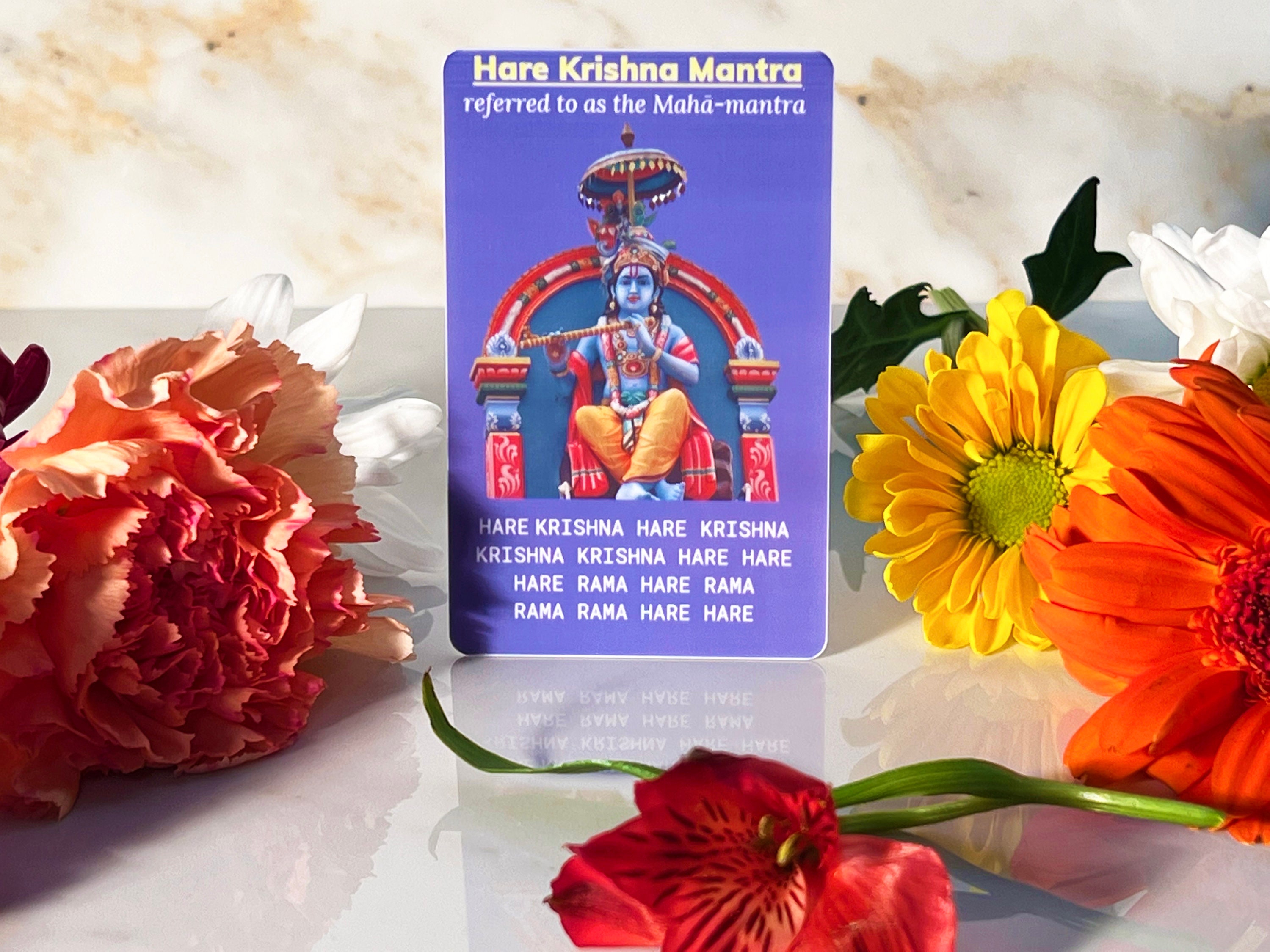 Hare Krishna Mantra Card. Glory to Krishna Rejoicing Joy to 