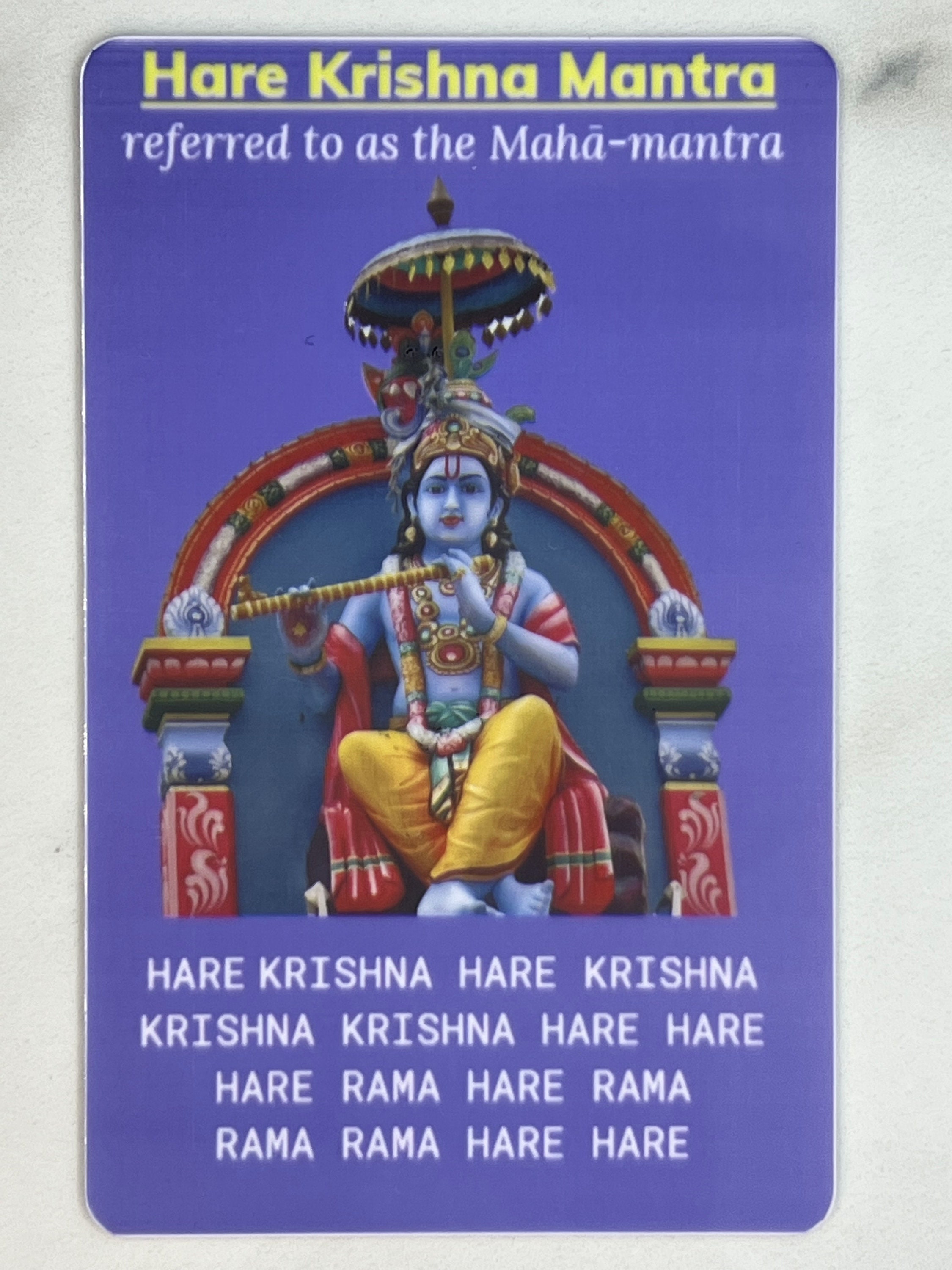 Hare Krishna Mantra Card. Glory to Krishna Rejoicing Joy to 