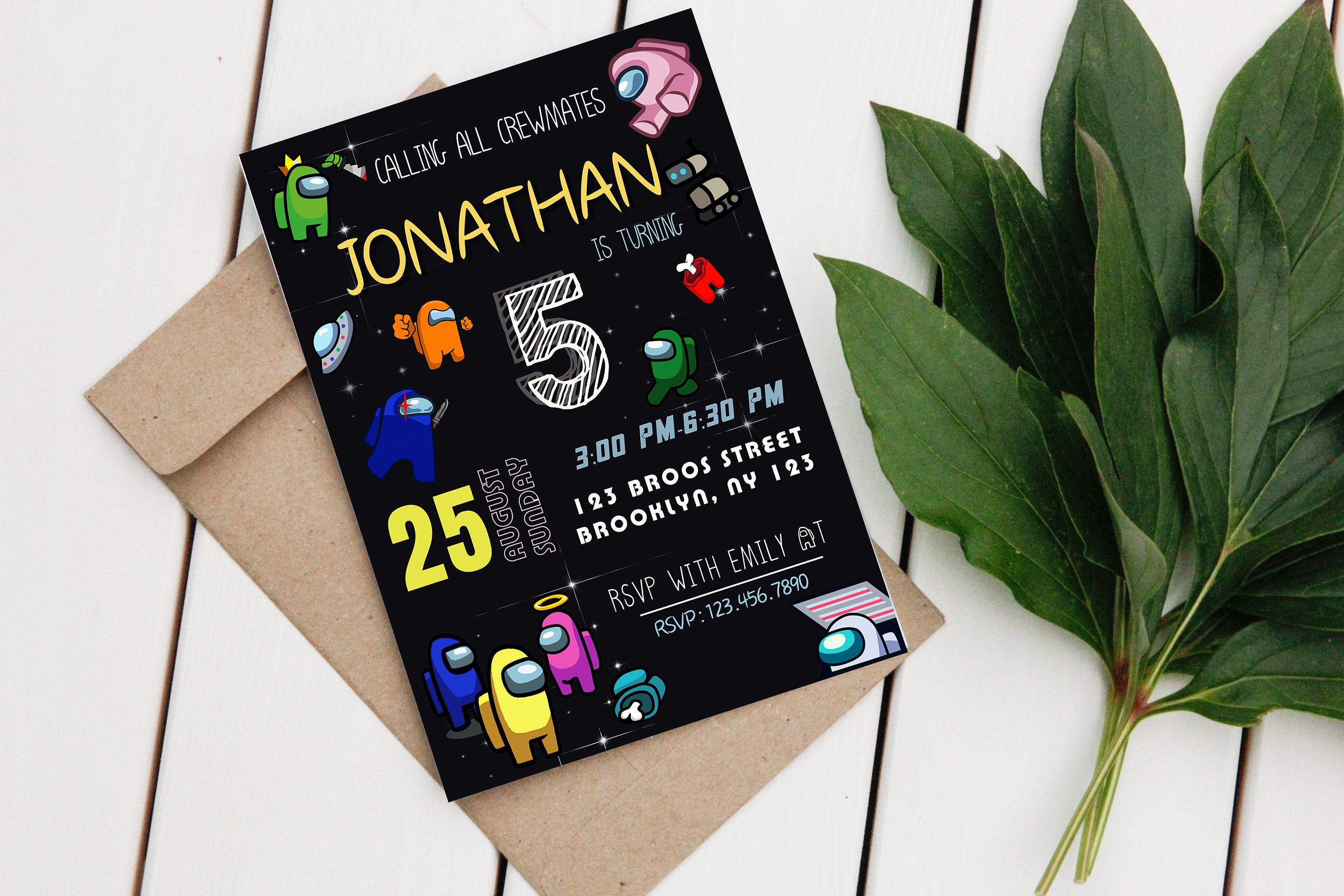 Among Us Invitation Editable Kids Invitation Kids Digital Etsy