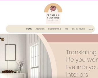 Wix Website Template - Peonies And Sunshine Theme - Website Theme Template -