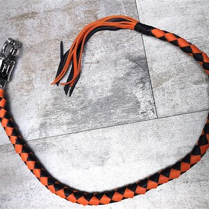 Leather whips for motorcycle handlebars