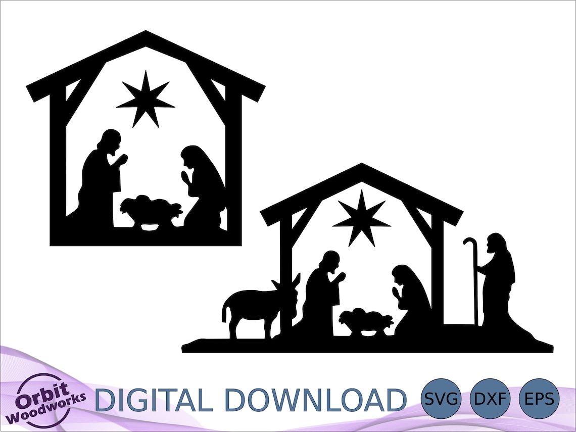 Christmas Nativity Scene SVG DXF EPS Religious Holiday Gift Etsy