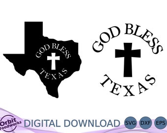 God Bless Texas SVG DXF EPS, Texas Shape, Texan, Farmhouse, Home Decor, Laser Cutter, Cnc Router, Wood Sign, Silhouette
