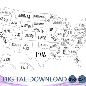 USA Karten, 7 Kartenstile, Reise, Karte, Fotos, Malbuch, Klassenzimmer Karte, Pin, Laserdatei, Sofort Download SVG, Dxf, Eps