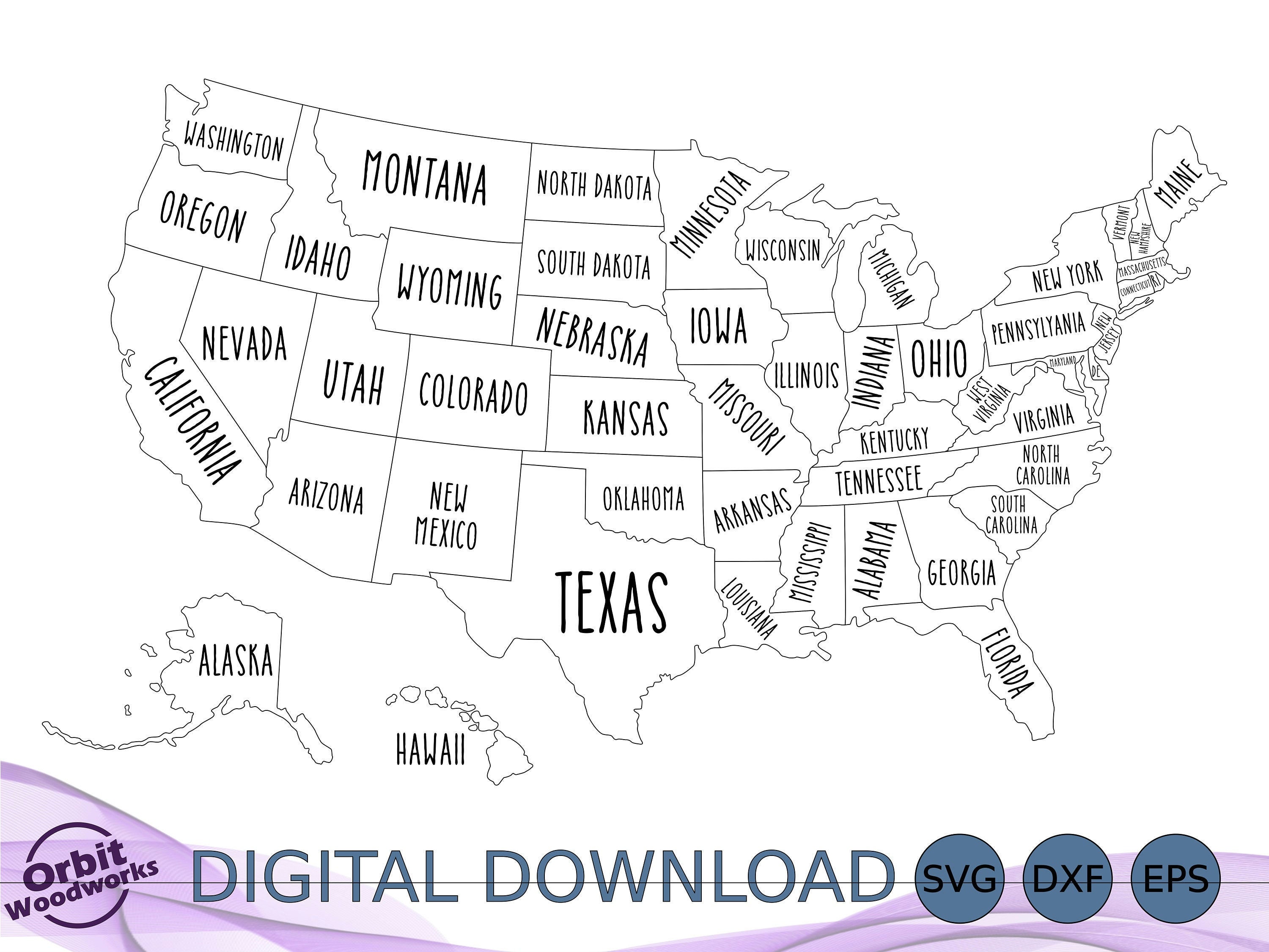 United States Maps, 7 Map Styles, Travel Map, Photos, Coloring Book ...