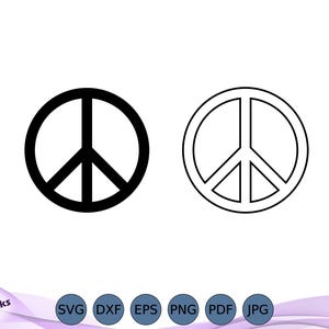 Peace Sign SVG, Retro Hippie Symbol, Boho Peace Symbol, Tie Dye Clipart, Grunge Style, Cricut, Silhouette, Sublimation File - Digital File