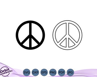 Peace Sign SVG, Retro Hippie Symbol, Boho Peace Symbol, Tie Dye Clipart, Grunge Style, Cricut, Silhouette, Sublimation File - Digital File