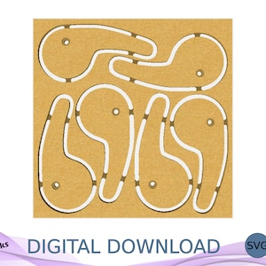 Abrazaderas de leva CNC Wasteboard SVG, Archivo de creación de carburo, Enrutador CNC Hobby, Abrazadera universal, Shapeoko, Vcarve, Pista T, Plantilla de carpintería