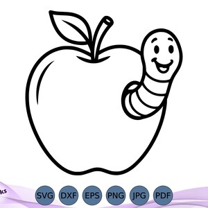 Appel met worm SVG, waardering leraar, schattige klas clipart, terug naar school, schooldirecteur, shirt leraar, cadeau voor leraar