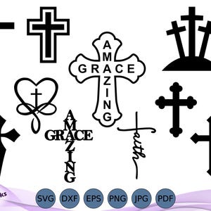 Bundle SVG, dessins de symbole religieux chrétien, fichiers découpés au laser pour routeur CNC Cricut Silhouette, décoration d&#39;église, travaux manuels de la foi