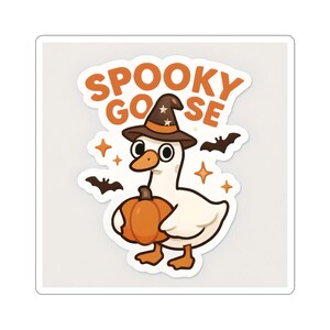 Spooky Goose Kiss-Cut Stickers | Halloween Decor, Funny Stickers, Geese Lovers Gift, Laptop & Water Bottle Stickers, Cute Fall Accent