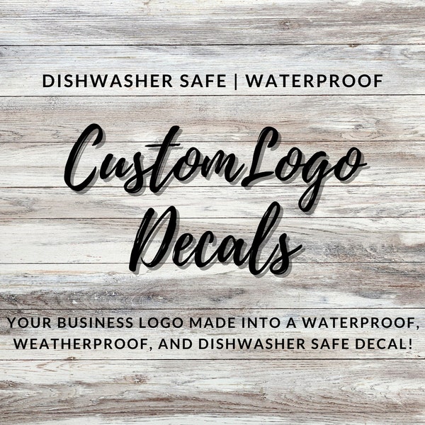 Custom logo dishwasher safe stickers Etsy.de