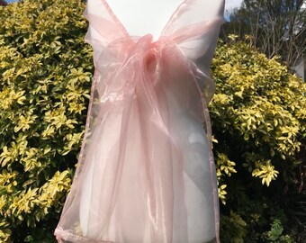 Soft Dusky Rose Pink Organza Shawl, Scarf Stole, Shrug, Bolero Wrap,Bridesmaid, Prom, Party, Evening, Size 19''x78'' Elegant Accessory UK