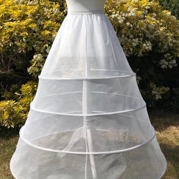 4 Hoop A Line Wedding Bridal Dress Bridesmaid,Party, Prom, Ballgown Petticoat Full Slips Underskirt, Crinoline, UK Size 4-14, UK Stock