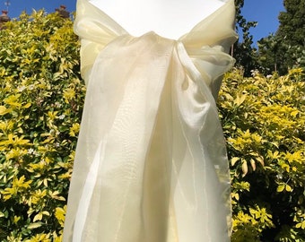 Soft Vanilla Organza Shawl, Scarf Stole, Shrug, Bolero Wrap,Bridesmaid, Prom, Party, Evening, Size 19''x78'' Elegant Accessory UK