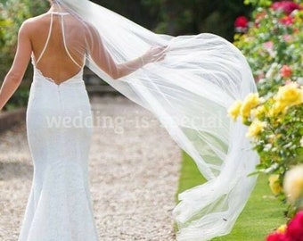 Classic Floor Length Wedding, Bridal Veil, 1 Tier, One Tier, Cut Edge, 70", Off-White, White, Diamond White, Light Ivory, Champagne, Gold