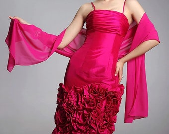 Soft Hot Pink Organza Shawl, Stole, Wrap, Wedding, Bridal, Bridesmaid, Party, Prom Size 19''x78'' Elegant Accessory UK