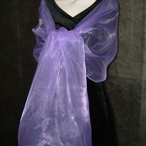 Soft Lavender Shawl, Organza Scarf, Stole, Wrap, Wedding, Bridal, Bridesmaid, Prom, Party, Evening, Cruise  19''x78'' UK