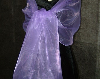 Soft Lavender Shawl, Organza Scarf, Stole, Wrap, Wedding, Bridal, Bridesmaid, Prom, Party, Evening, Cruise  19''x78'' UK